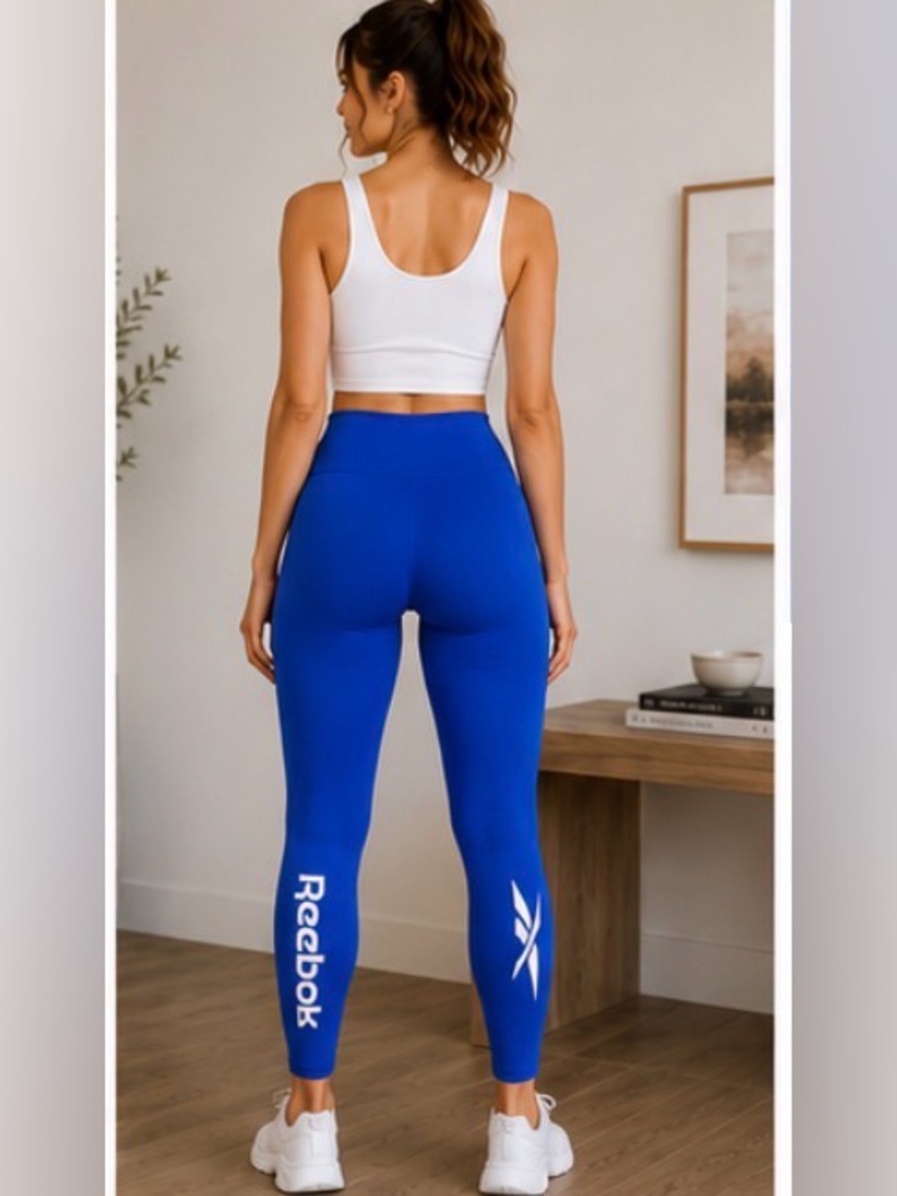 🌸495 Reebok Classic Bright Blue High Rise Leggings XS Athletic Workout Activewea